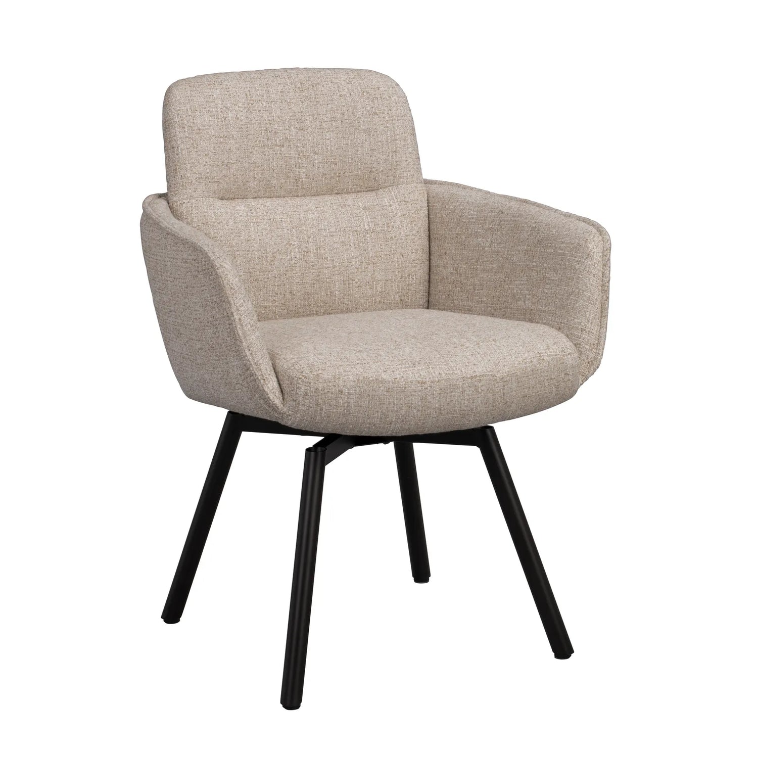 ROSWELL Essstuhl mit Armlehnen, aus Metall und Stoff - ZEN ZONE Furniture