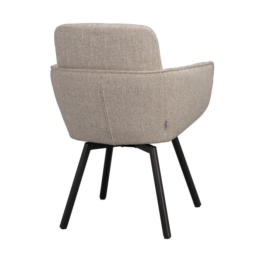 ROSWELL Essstuhl mit Armlehnen, aus Metall und Stoff - ZEN ZONE Furniture