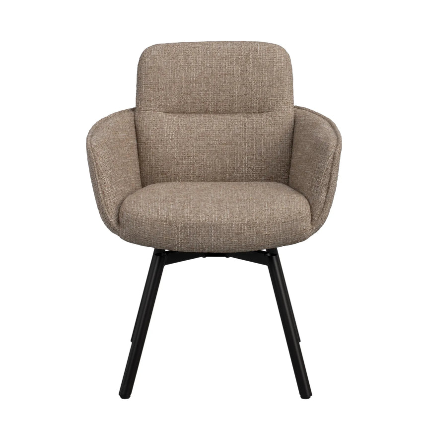ROSWELL Essstuhl mit Armlehnen, aus Metall und Stoff - ZEN ZONE Furniture