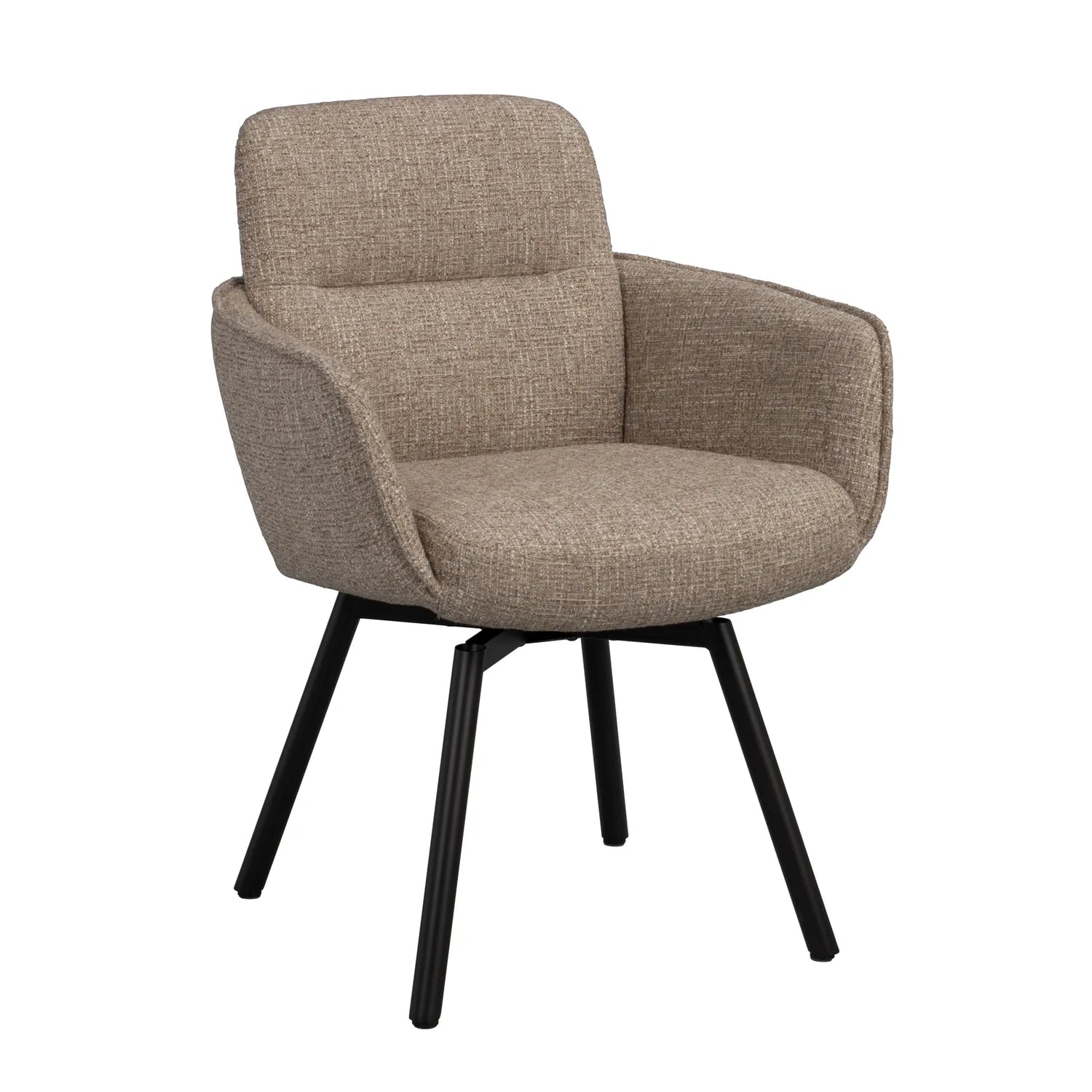 ROSWELL Essstuhl mit Armlehnen, aus Metall und Stoff - ZEN ZONE Furniture
