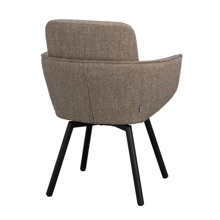 ROSWELL Essstuhl mit Armlehnen, aus Metall und Stoff - ZEN ZONE Furniture