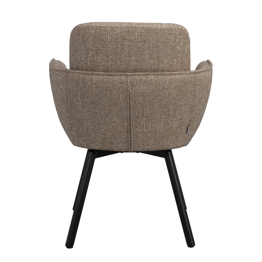 ROSWELL Essstuhl mit Armlehnen, aus Metall und Stoff - ZEN ZONE Furniture