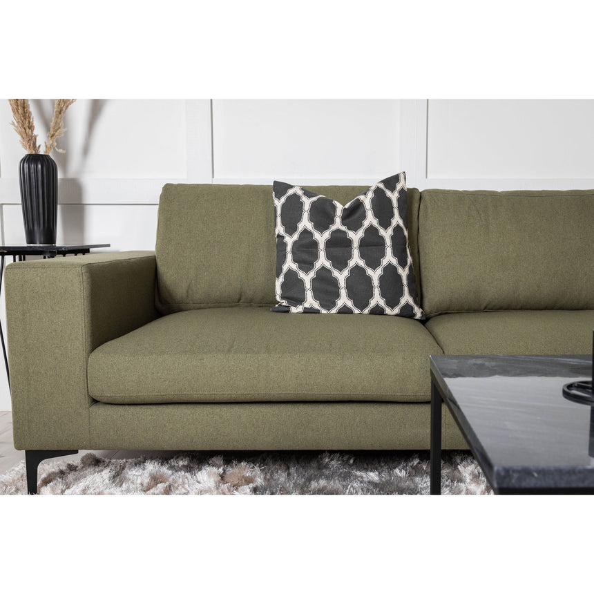 Bolero Sofa - 3-Sitzer - staubgrüner Stoff - schwarze Beine - ZEN ZONE Furniture