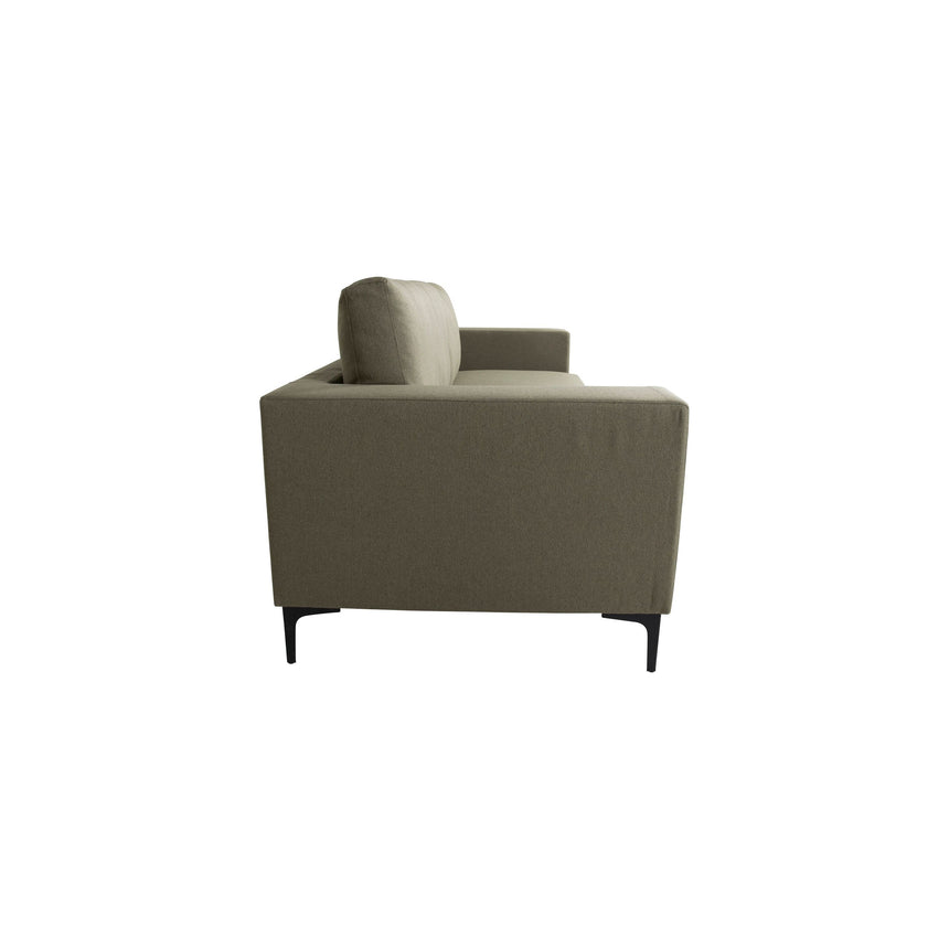 Bolero Sofa - 3-Sitzer - staubgrüner Stoff - schwarze Beine - ZEN ZONE Furniture