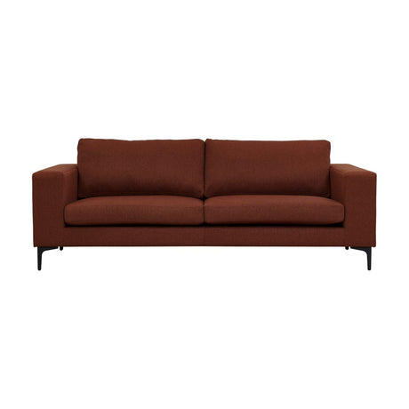 Bolero 3-Sitzer Sofa - rostroter Stoff - schwarze Beine - ZEN ZONE Furniture