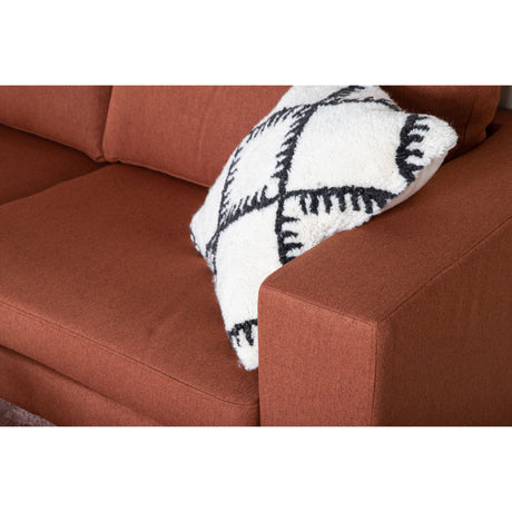 Bolero 3-Sitzer Sofa - rostroter Stoff - schwarze Beine - ZEN ZONE Furniture
