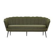 Calais 3-Sitzer Sofa - staubgrüner Stoff - schwarze Beine - ZEN ZONE Furniture