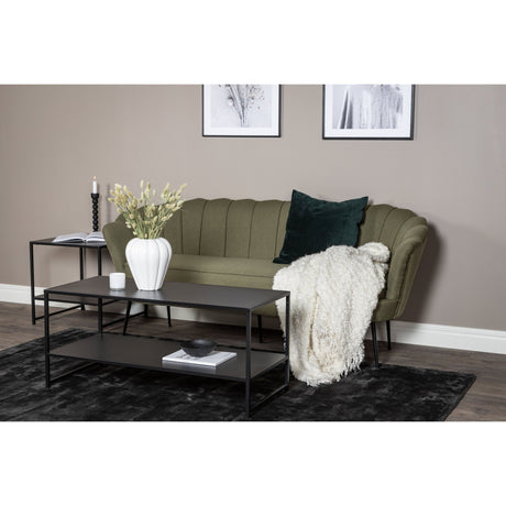 Calais 3-Sitzer Sofa - staubgrüner Stoff - schwarze Beine - ZEN ZONE Furniture