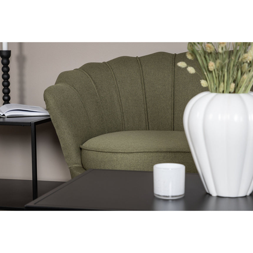 Calais 3-Sitzer Sofa - staubgrüner Stoff - schwarze Beine - ZEN ZONE Furniture