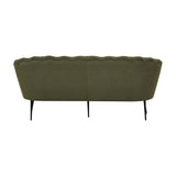 Calais 3-Sitzer Sofa - staubgrüner Stoff - schwarze Beine - ZEN ZONE Furniture