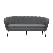 Calais 3-Sitzer Sofa - Grauer Stoff - Schwarze Beine - ZEN ZONE Furniture