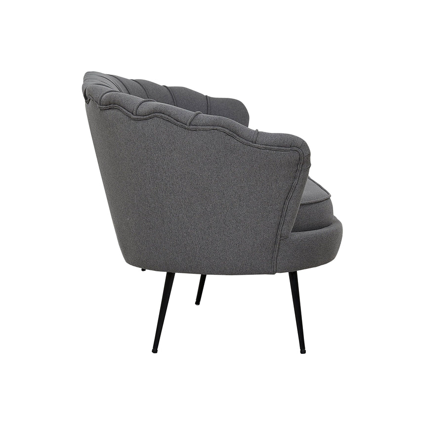 Calais 3-Sitzer Sofa - Grauer Stoff - Schwarze Beine - ZEN ZONE Furniture