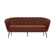 Calais 3-Sitzer Sofa - rostroter Stoff - schwarze Beine - ZEN ZONE Furniture