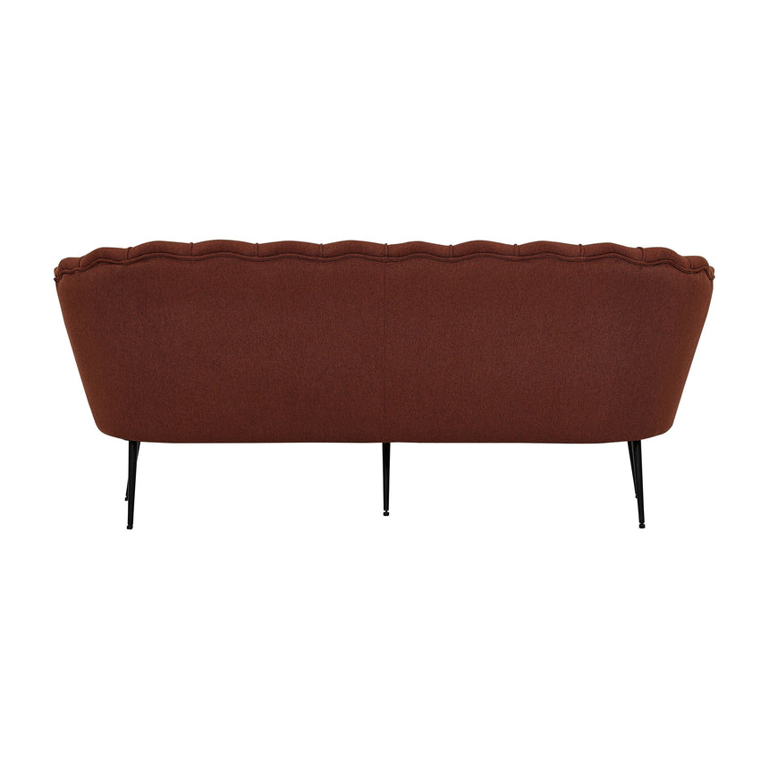 Calais 3-Sitzer Sofa - rostroter Stoff - schwarze Beine - ZEN ZONE Furniture