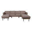 Zoom U-Sofa - Schwarz / Brauner Stoff - ZEN ZONE Furniture