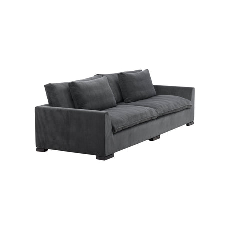 Durham 3-Sitzer Sofa - Holz / Dunkelgrauer Kord - ZEN ZONE Furniture