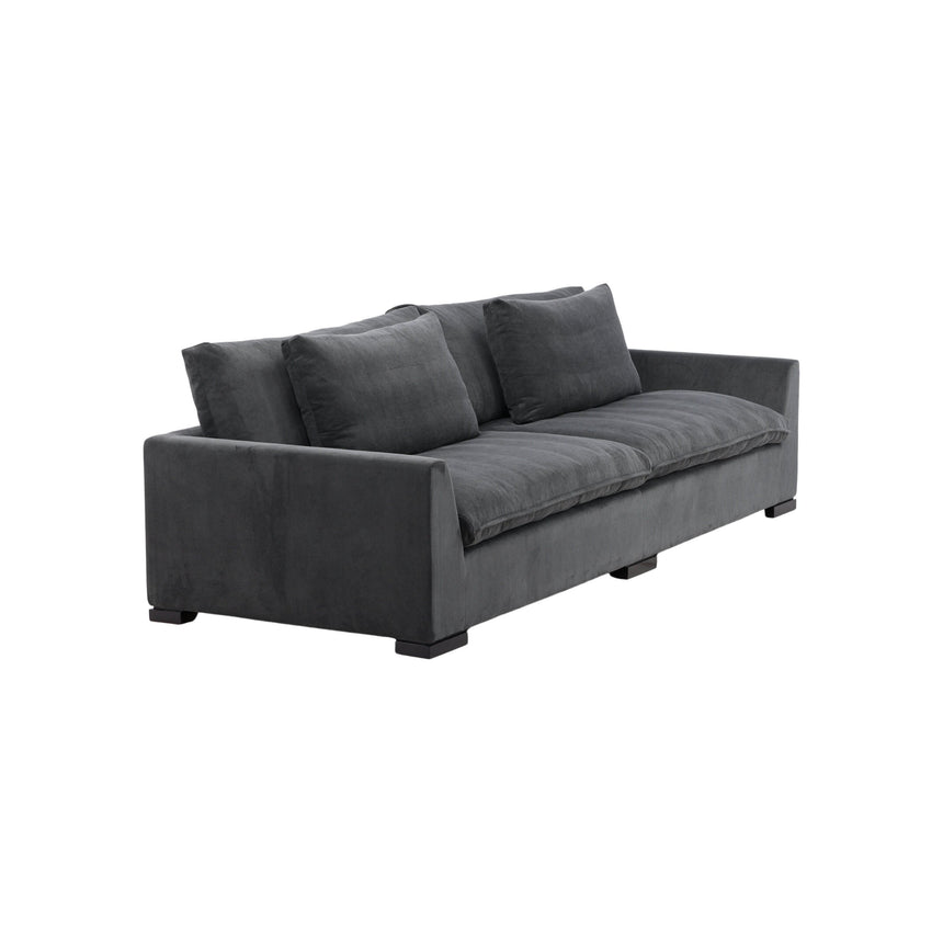Durham 3-Sitzer Sofa - Holz / Dunkelgrauer Kord - ZEN ZONE Furniture