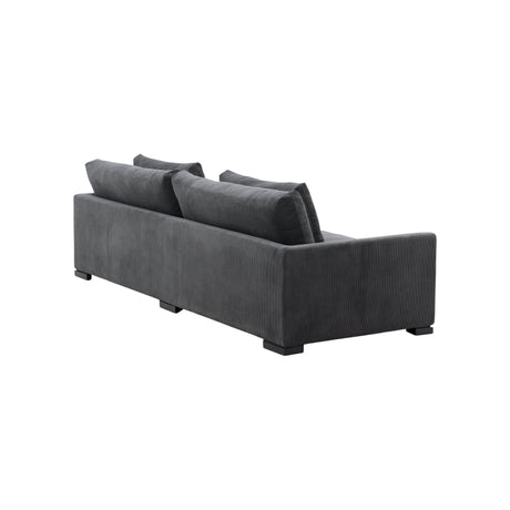 Durham 3-Sitzer Sofa - Holz / Dunkelgrauer Kord - ZEN ZONE Furniture