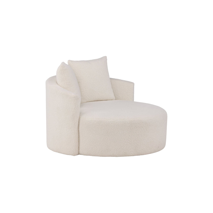 Kelso 2-Sitzer Sofa - Holz / Weißer Teddy - ZEN ZONE Furniture