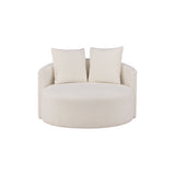 Kelso 2-Sitzer Sofa - Holz / Weißer Teddy - ZEN ZONE Furniture