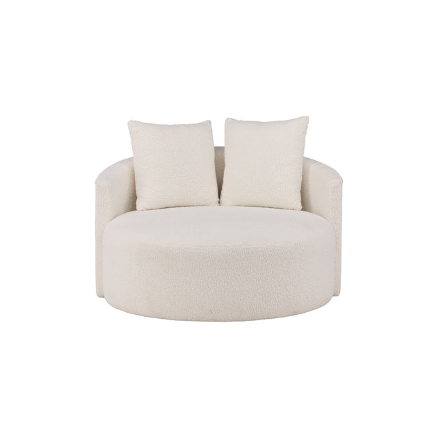 Kelso 2-Sitzer Sofa - Holz / Weißer Teddy - ZEN ZONE Furniture