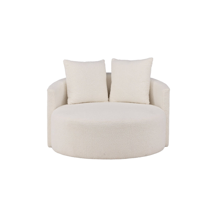 Kelso 2-Sitzer Sofa - Holz / Weißer Teddy - ZEN ZONE Furniture