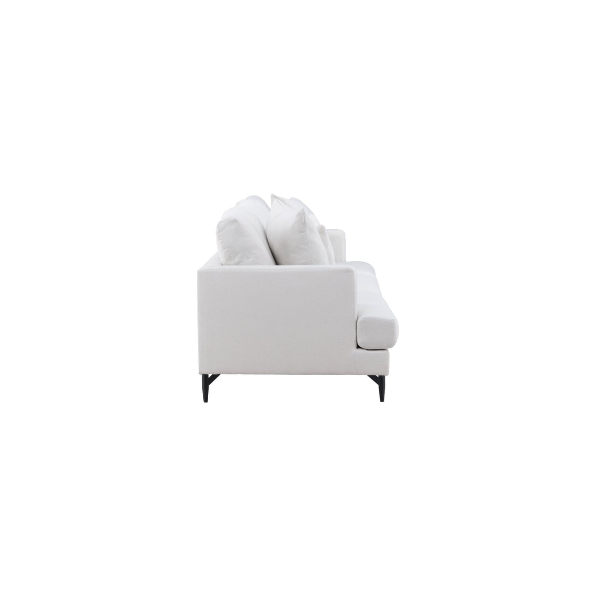 Sofia 3-Sitzer Sofa - Schwarz Beige Stoff Leinen - ZEN ZONE Furniture