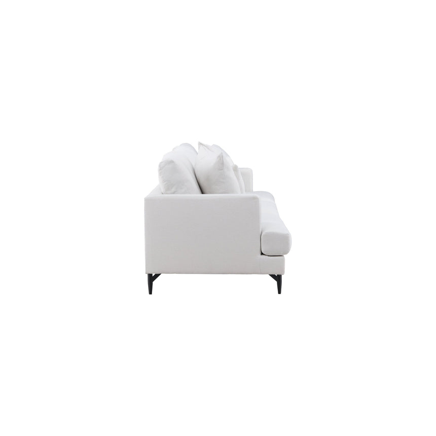 Sofia 3-Sitzer Sofa - Schwarz Beige Stoff Leinen - ZEN ZONE Furniture