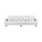 Sofia 3-Sitzer Sofa - Schwarz Beige Stoff Leinen - ZEN ZONE Furniture