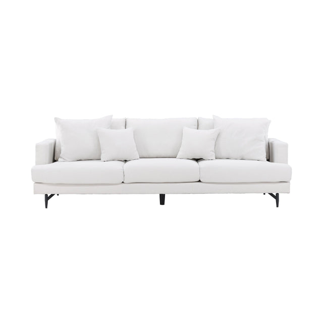 Sofia 3-Sitzer Sofa - Schwarz Beige Stoff Leinen - ZEN ZONE Furniture