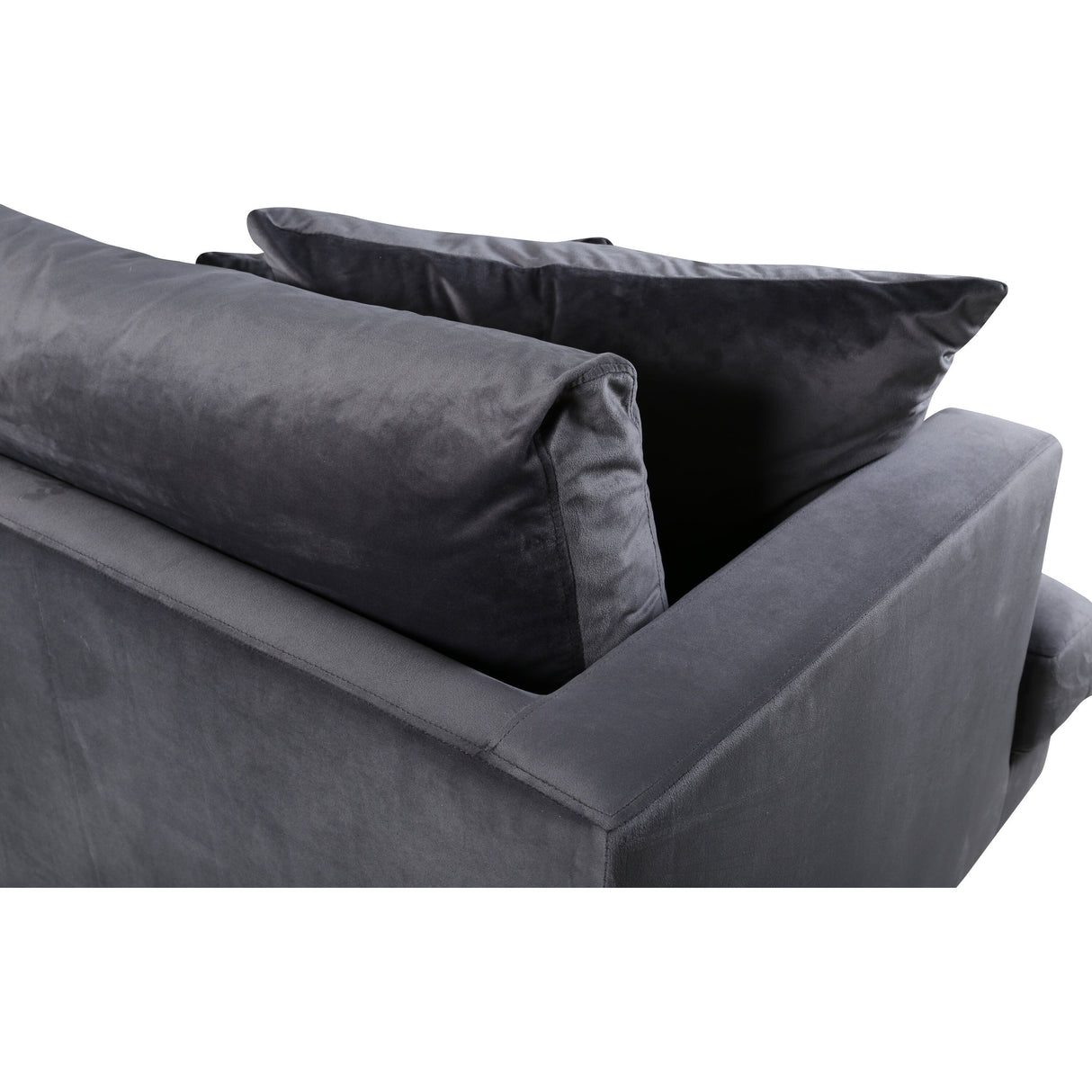 Sofia 3-Sitzer Sofa - Schwarz / Dunkelgrauer Samt - ZEN ZONE Furniture