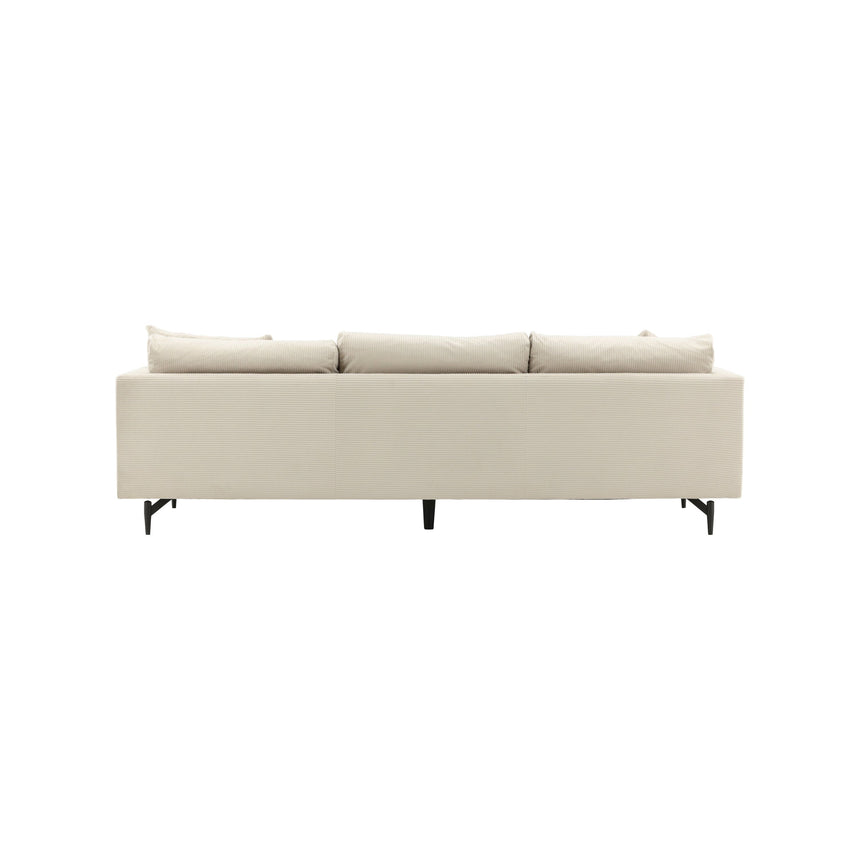 Sofia 3-Sitzer Sofa - Schwarz / Beige Kord - ZEN ZONE Furniture