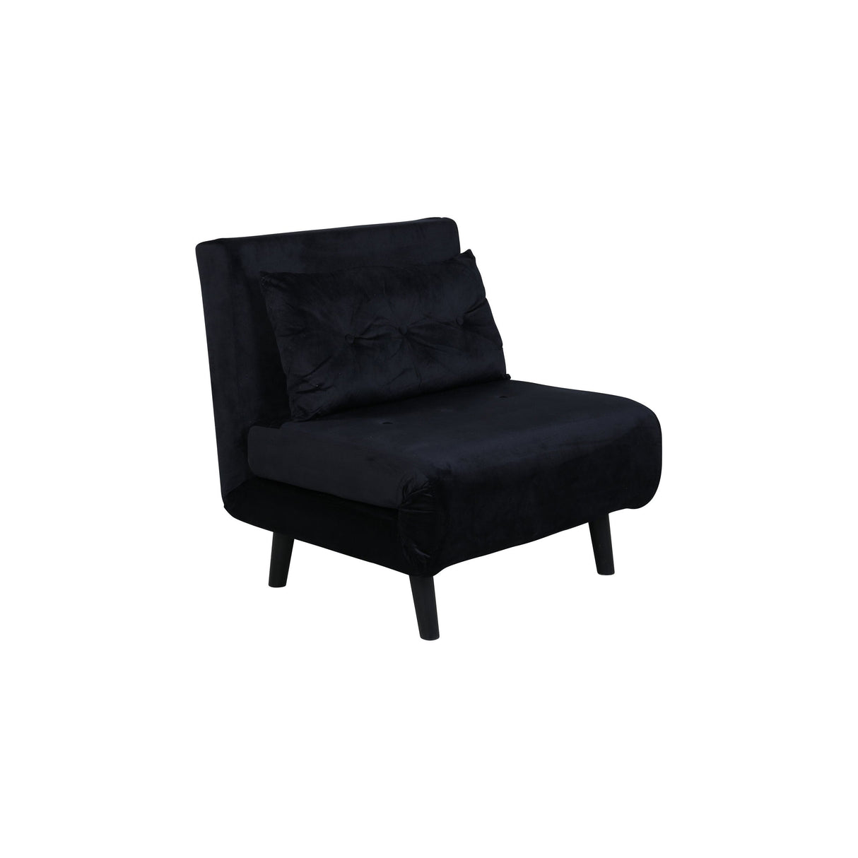 Vicky Klappbett Einzel - Schwarz / Schwarzer Samt - ZEN ZONE Furniture