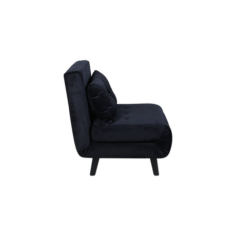 Vicky Klappbett Einzel - Schwarz / Schwarzer Samt - ZEN ZONE Furniture