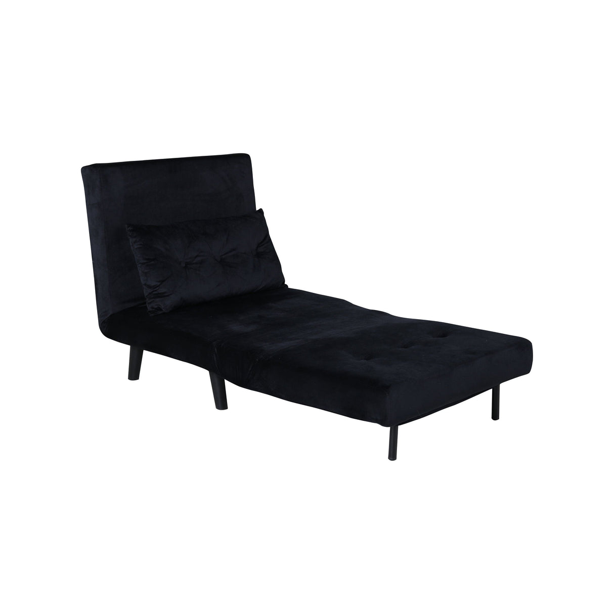 Vicky Klappbett Einzel - Schwarz / Schwarzer Samt - ZEN ZONE Furniture