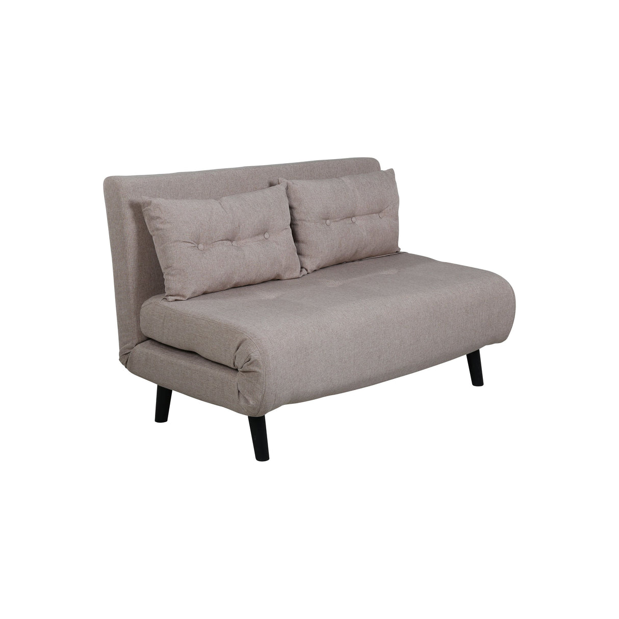 Vicky Doppel Klappbett - Schwarz / Brauner Stoff - ZEN ZONE Furniture