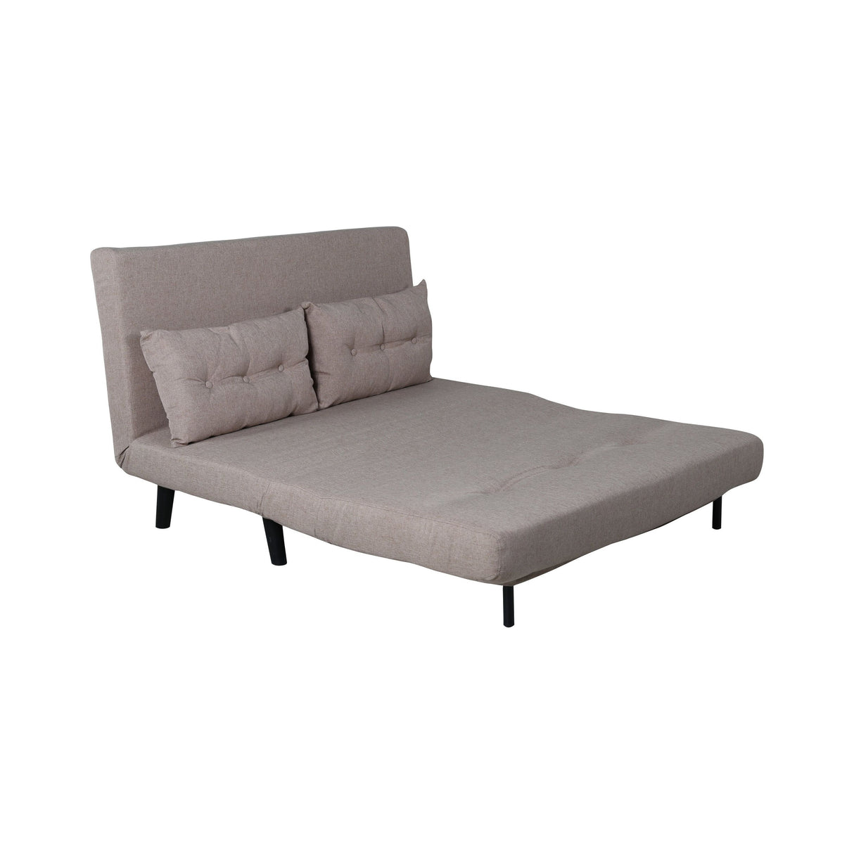 Vicky Doppel Klappbett - Schwarz / Brauner Stoff - ZEN ZONE Furniture
