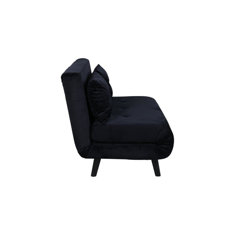 Vicky Doppel Klappbett - Schwarz / Schwarzer Samt - ZEN ZONE Furniture