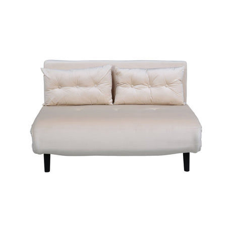 Vicky Doppel Klappbett - Schwarz / Beige Samt - ZEN ZONE Furniture