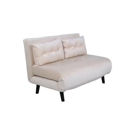 Vicky Doppel Klappbett - Schwarz / Beige Samt - ZEN ZONE Furniture