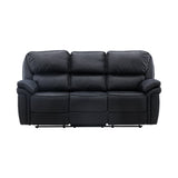 Saranda Recliner 3-Sitzer Sofa - Schwarze Mikrofaser - ZEN ZONE Furniture