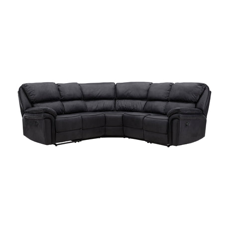 Saranda Recliner Ecksofa - Schwarze Mikrofaser - ZEN ZONE Furniture