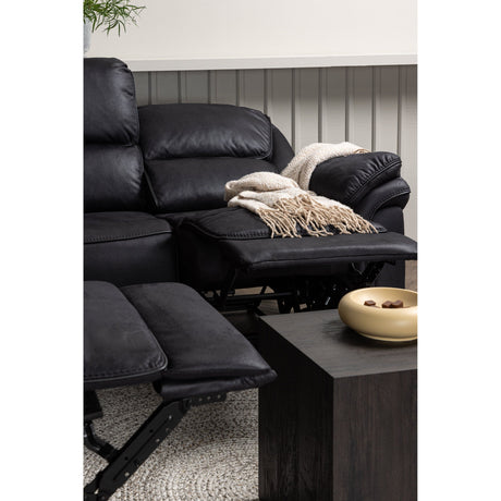 Saranda Recliner Ecksofa - Schwarze Mikrofaser - ZEN ZONE Furniture