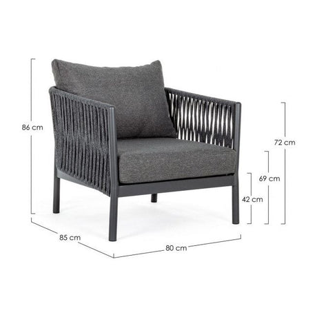 Outdoor Sessel mit Kissen Florencia Anthrazit WG21 - ZEN ZONE