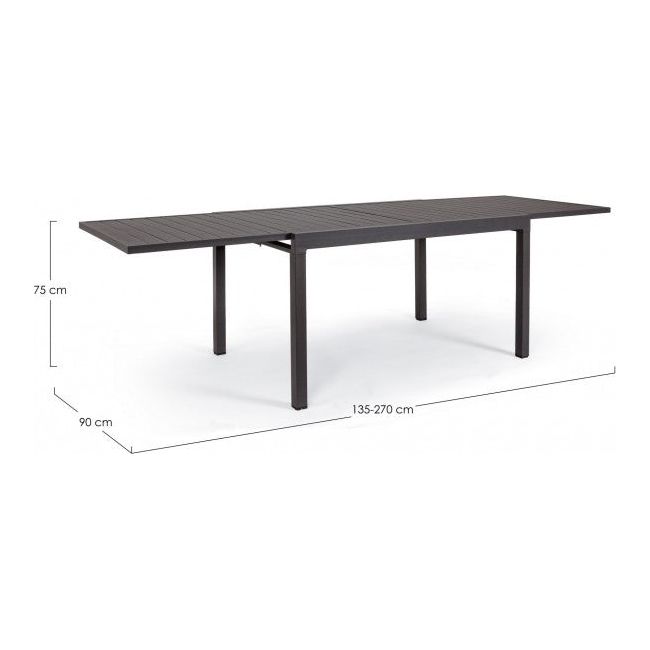 Outdoor Gartentisch ausziehbar Pelagius 135-270x90 Anthrazit - ZEN ZONE
