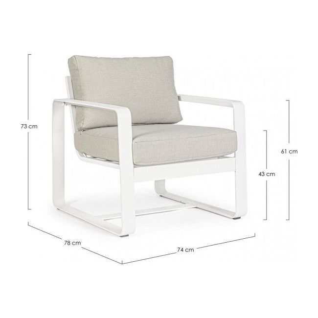 Outdoor Sessel Merrigan mit Kissen Weiß YK11 - ZEN ZONE