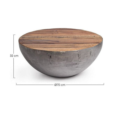 Couchtisch Lancaster rund 70x70 Grau - ZEN ZONE