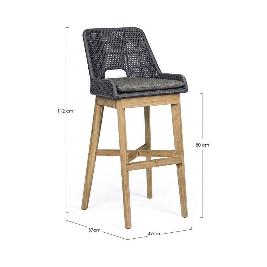 Outdoor Barhocker Hesperia mit Kissen Slate - ZEN ZONE