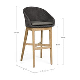Outdoor Barhocker Coachella mit Kissen Anthrazit - ZEN ZONE