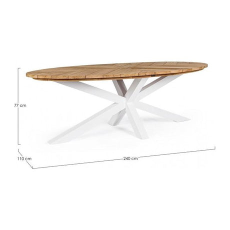 Gartentisch Palmdale oval 240x110 Weiß RT01 - ZEN ZONE